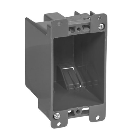 GARDNER BENDER Electrical Box, 14 cu in, Old Work Switch/Outlet Box, 1 Gang, PVC, Rectangular BOX-RS14